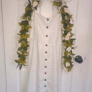 White Button up Dress